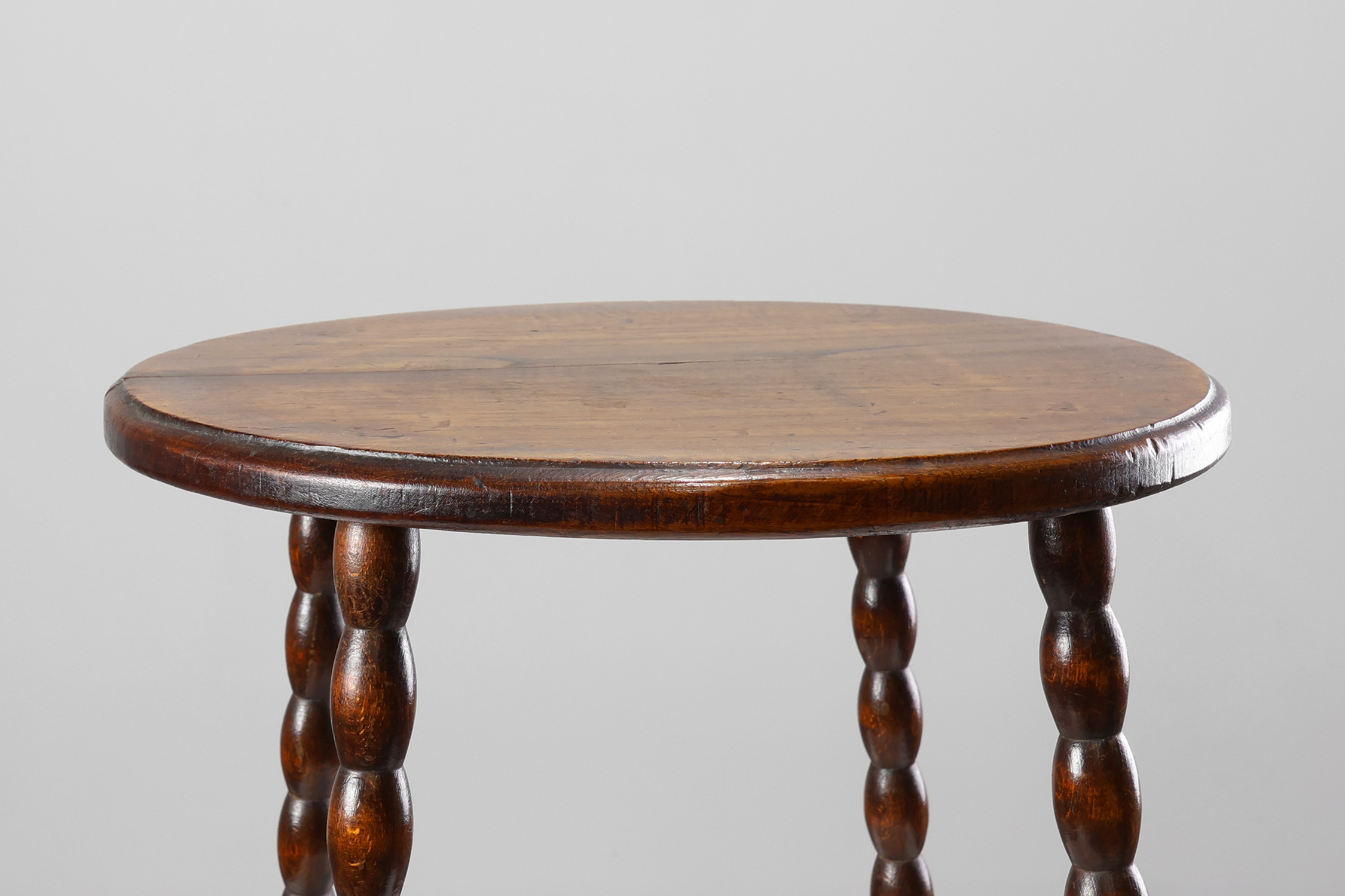 French Provincial Rustic Oak Stool, circa 1900thumbnail